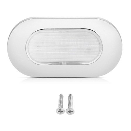 12V Hvit LED Marine Båt Yacht Rustfritt Stål Avlang Høytidslys Trappedekk Bruk