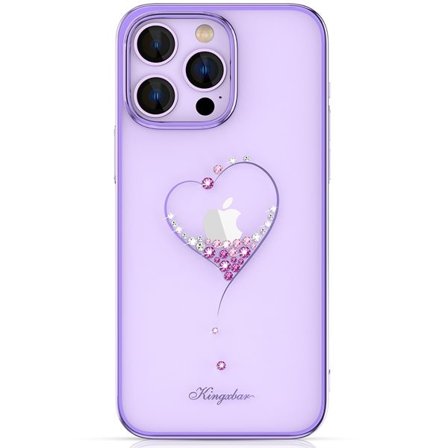 Silikonetui med Swarovski-krystaller Kingxbar Wish Series for iPhone 14 Plus - lilla