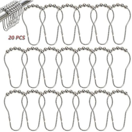 20 stk. Bruse Stang Gardinringe Sæt Bruseforhæng Ringe Hængsel Mode Holdbar