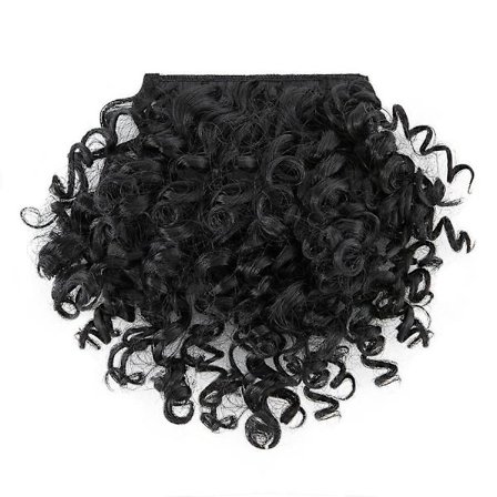 6-tommers Afro Bangs Krøllete Pannelugg Extensions Clip in Bangs Kvalitetsgaver