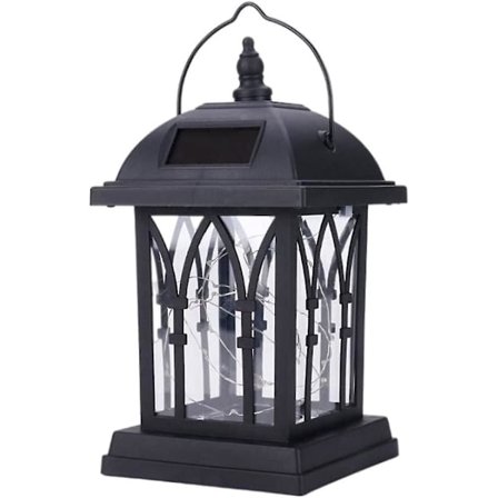 Solcellslampa för trädgård, LED-blinkande ljus, som ett ljus, utomhus, koppartråd, vattentät