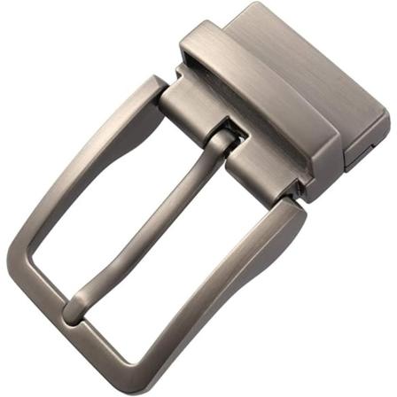 Herre Metall Reversibelt Beltespenne Erstatning Antik Rektangulær Pin Spenne (Matt Gun Farge) A