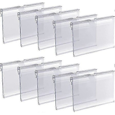 50 stk. Klar Plast Etikett Holder Wire Hylle Butikk Pris Etikett Klips På Kurv Vare Skilt Display Skilt