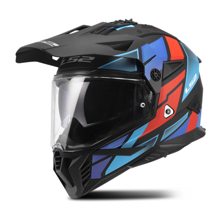 Adventurehelm LS2 MX702 Pioneer II Block Schwarz/Rot/Blau M