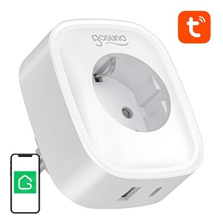 Gosund SP6 16A USB-C 20W Tuya smart WiFi/Bluetooth-kontakt