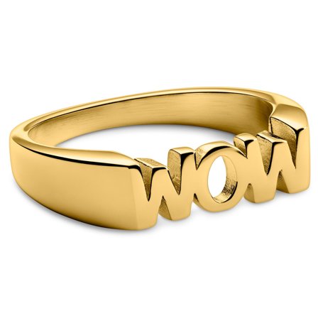 Jaygee | Bague Wow en métal doré pour hommes - Bagues en acier
