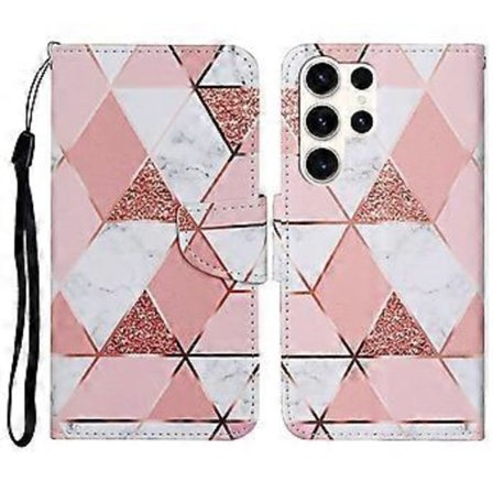 For Samsung Galaxy S25 Ultra Deksel Mønstertrykk Beskyttende Lær Folio Telefondeksel (Stil E)