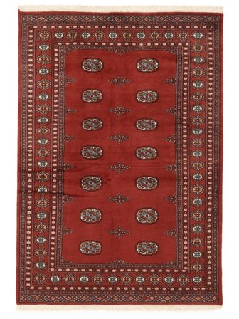 Dywan Pakistański Bucharski 2Ply 137X197 Ciemnoczerwony/Czarny (Wełna, )