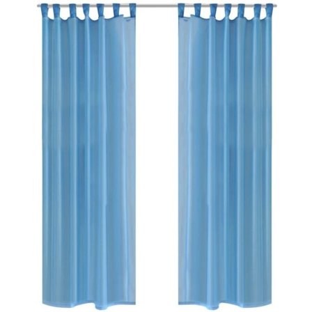 vidaXL Genomskinlig gardin 140 x 245 cm 2-pack Turkos