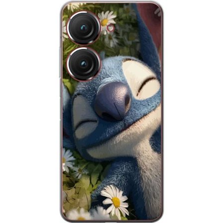 Kompatibelt Mobilskal till Asus Asus Zenfone 9 Drömlik blå fantasivarelse liggande bland prästkragar mjukt ljus lugn naturkänsla och harmonisk sag