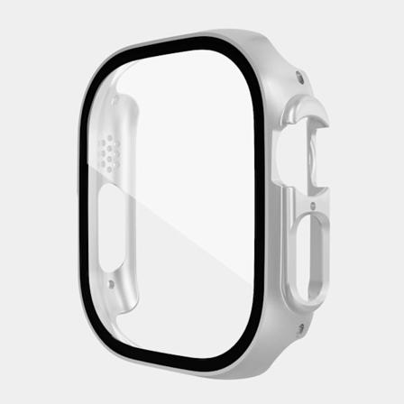 [2 STK] Pakke Etui for Apple Watch Ultra 49mm Beskytter uten dugg Herdet Glass Skjermbeskytter med Hard PC Deksel Bumper