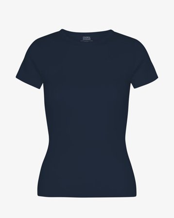 Organic Rib T-Shirt - Navy Blue - Female - XS