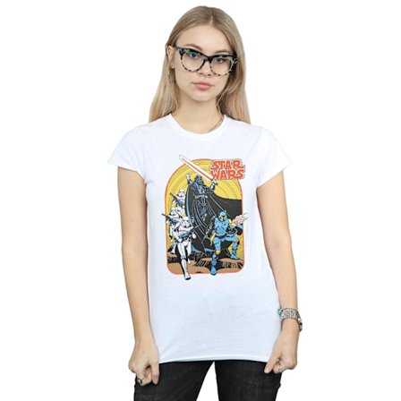 Star Wars Dam/Damer Vintage Comic Scene Bomull T-shirt XXL