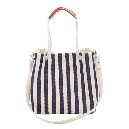 Canvas sommer tote tasker til kvinder, lille medium strandtaske, skuldertaske, blå