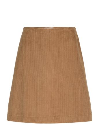 Slfjenny-Newibi Mw Corduroy Skirt D2 Skirts Knee-length & Midi Skirts Brown Selected Femme