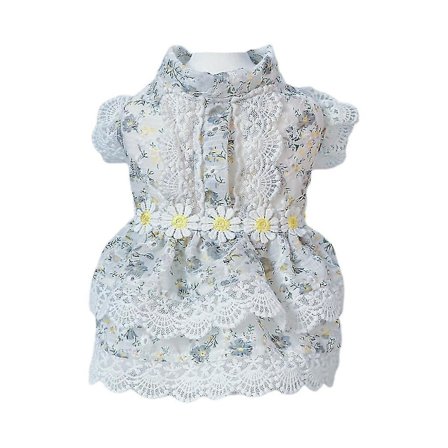 Sommer søt hundekjole klær med blomsterdekorer kjæledyrklær campingkjoler