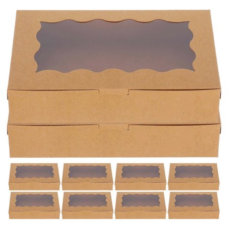 Kaklådor med fönster, bakverkslådor, fyrkantig form, elegant förpackning för kakor, godis, desserter, 12 st