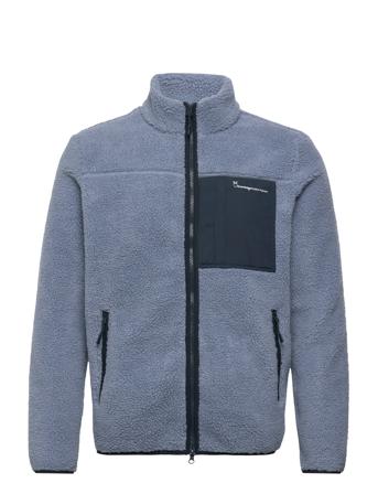 Teddy Fleece Zip Sweat - Grs/Vegan Sweatshirts & Hoodies Fleeces & Midlayers Blå Knowledge Cotton Apparel