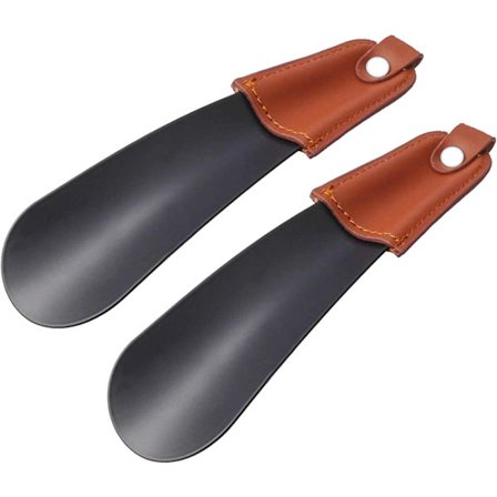 2 stk. Sko Horn Metal Sko Ske Liten Bærbar Sko Horn Sko Horn i Rustfrit Stål Mini Boot Horn Kort Sko Horn Lazy Shoe Hjælper Sko Tilbehør