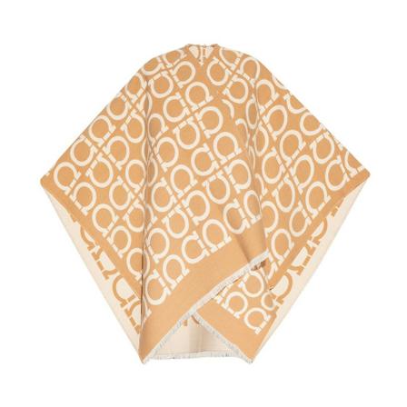 Salvatore Ferragamo, Wool poncho Beige, Dames, Maat:ONE Size,wol