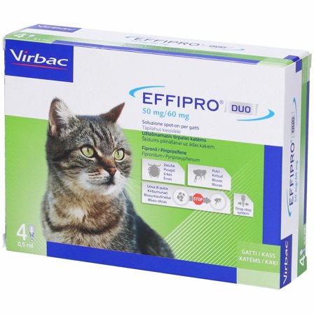 Virbac Effipro Duo Gatto 4 Pipette Antiparassitario Efficace