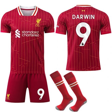 Liverpool Hjemmedrakt Barn & Voksen Fotballsett Med Sokker 2024-2025 Nr. 9 DARWIN Nr.9 DARWIN No.9 DARWIN No.9 DARWIN 16