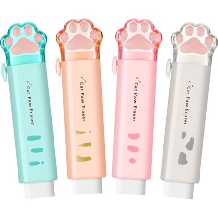 Firetrækkelige viskelæder i katteklo-form, skub og træk sød kat