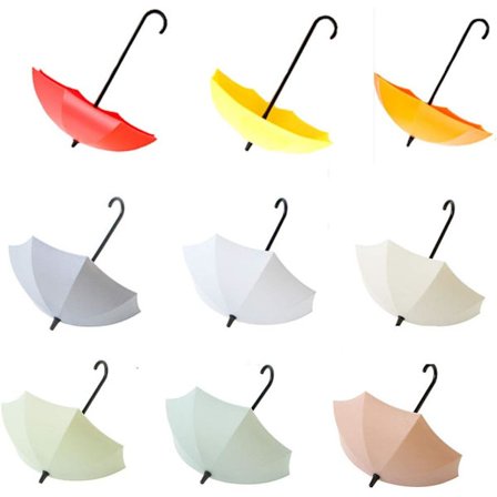 9 stk. Kreativ Farverig Paraply Krog til Nøgler Brug Klæbende