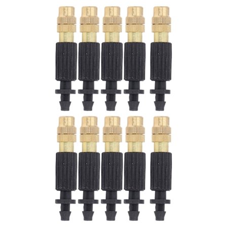 10 stk forstøvningsdyse i messing og plast for mikrospraying i hagen