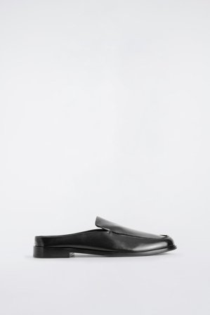 COS Men's Leather Mule Loafers in Black