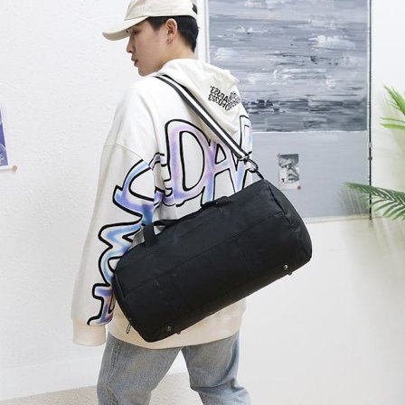 Tør og våd separat fitnesstaske basket taske yoga taske rejsetaske b