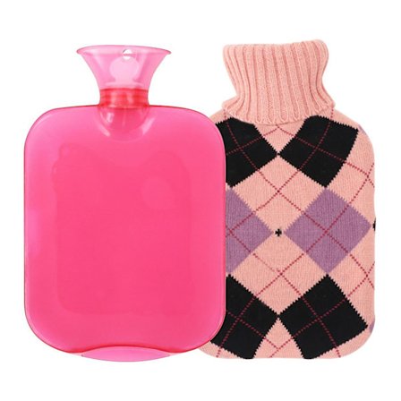 Varmtvannsflaske med trekk 2l Sengflaske med mykt fleece-trekk Sengflaske gir varme Gave