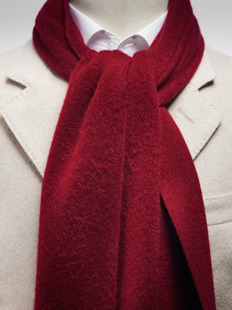 John Henric Men's Burgunderroter Kaschmirschal Size Onesize