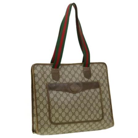 Gucci Vintage, Pre-owned Canvas totes Beige, Dames, Maat:ONE Size,leather