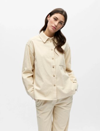Object Objgala L/S Lo Shirt Noos - Cream - 40