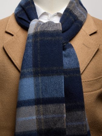 John Henric Men's Blauer Winterschal Size Onesize