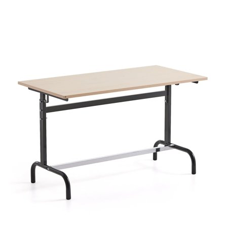 School desk 184, high pressure laminate, anthracite grey/birch