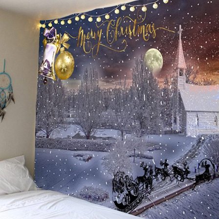 /#/90cm*60cm,Tapestry Christmas Snow Background Fabric/#/