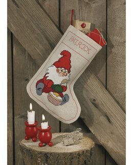 Broderipakke Julestrømpe Nissen & Grøt - Permin