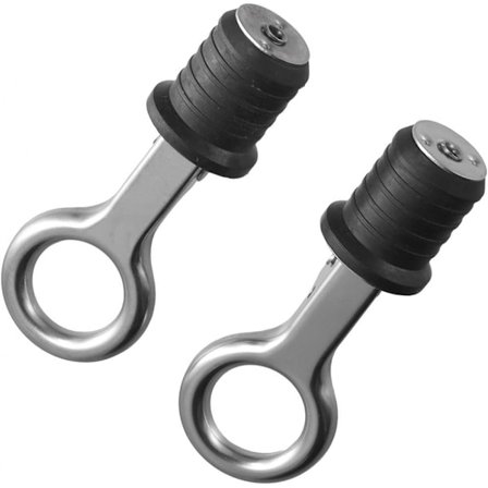 2 stk. Snap-håndtak avløpsplugg, gummiavløpsplugg Snap Tight Flip Style, rustfritt stål avløpsplugg båtavløpsplugg for avløp