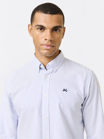 MATCH - Oxford stripet skjorte - Jean Paul - Str. L - Herre - Skjorter - Blå - 100% bomull