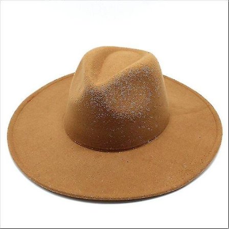 Lämmin talvinen klassinen leveälierinen fedorahattu mustavalkoinen villahatut miehille naisille rypistettävä talvihattu