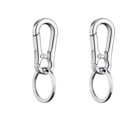 2-pack Dog Tag Clips, Rostfritt stål Heavy Duty Quick Clip Pet ID Tag Holdare, Tjock (enkel polybag)