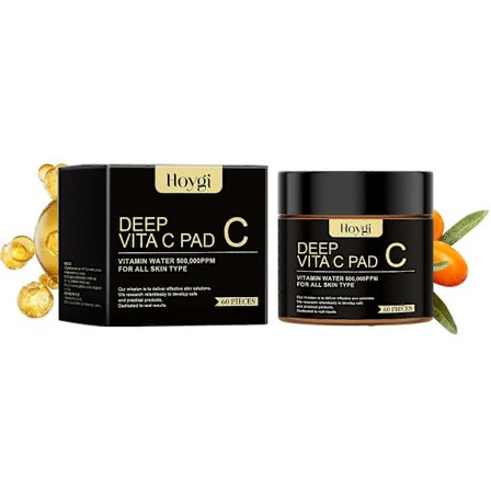 Hoygi Vitamin C Uppljusande Bomullsduk Ansikts Mild Återfuktande Rengörande Återfuktande Uppljusande Hudfärgspads