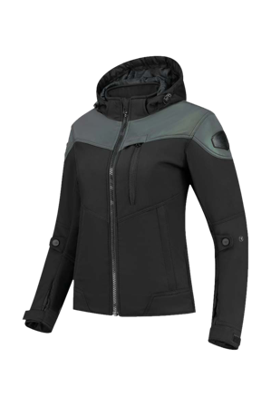 Motorjas Dames Rusty Stitches Super Ann Zwart/Olie Reflectie 48