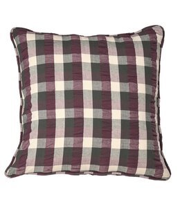 Putetrekk Amadeus garnfarget rute med krepp-effekt 2-pk Plommelilla