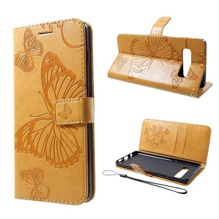 Butterfly läder Samsung Galaxy S10 Plus fodral - Gul