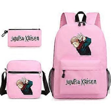Jujutsu Kaisen Skoletaske Rygsæk Penalhus Skuldertaske Tredelt Sæt _49
