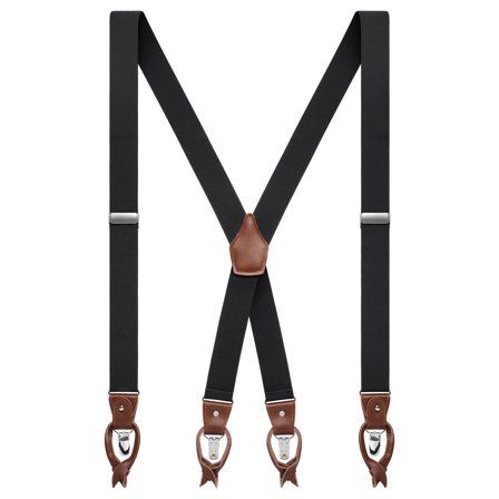 Vexel | Breite Schwarze verstellbare X-Rücken Hosenträger für Männer - Hosenträger mit Clips