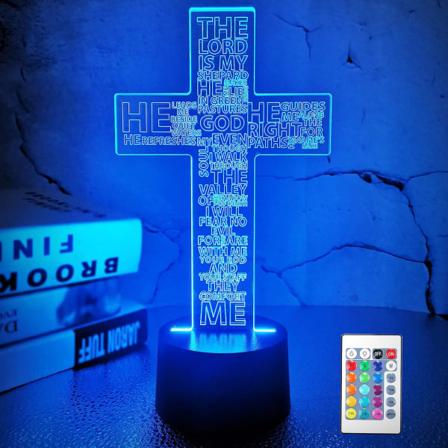 LOSUN Herren Jesus kors 3D nattlampa kristen välsignad jungfru Maria illusionslampa dekoration för påskdagen juldagen - 16 färger byter med
